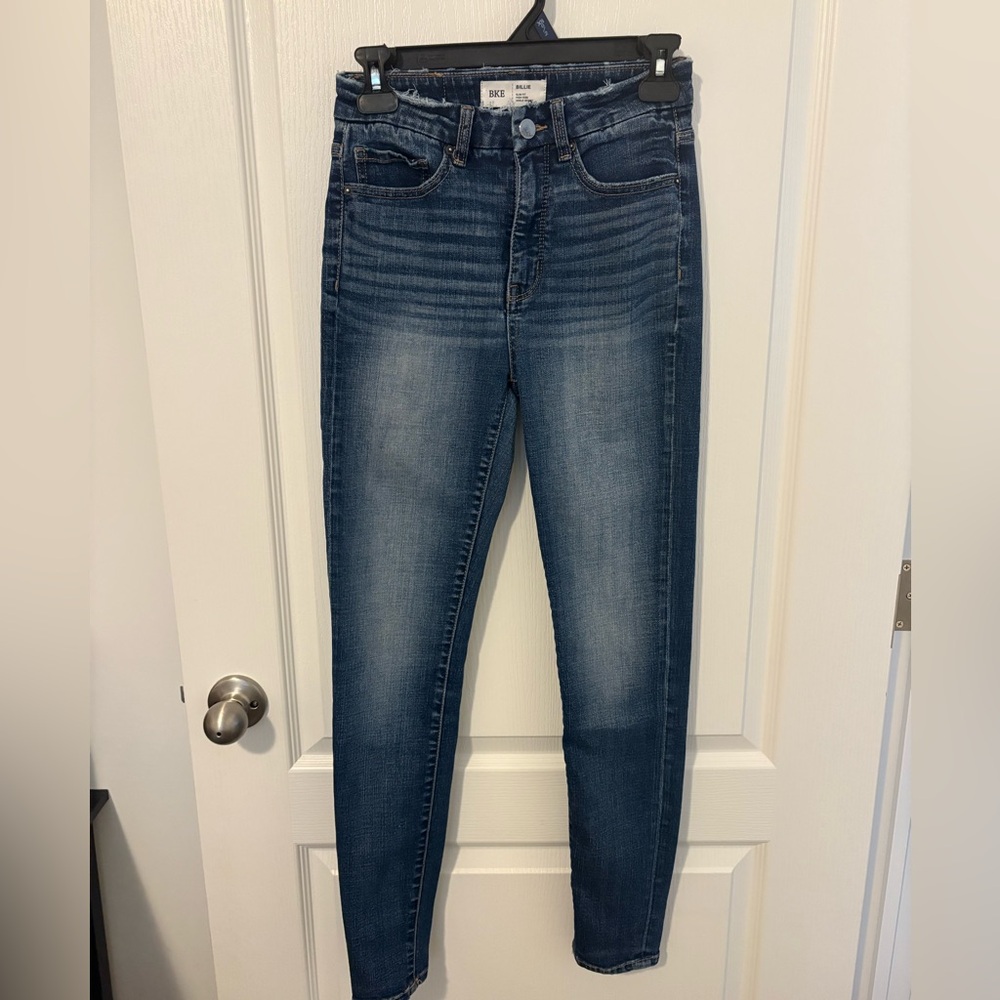 BKE Women's Dark Wash High-Rise Skinny Jeans